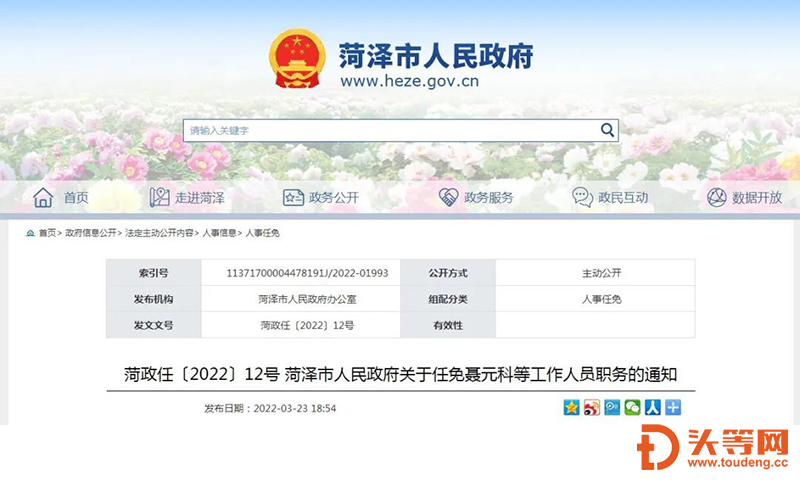 菏泽最新人事任免动态及解析